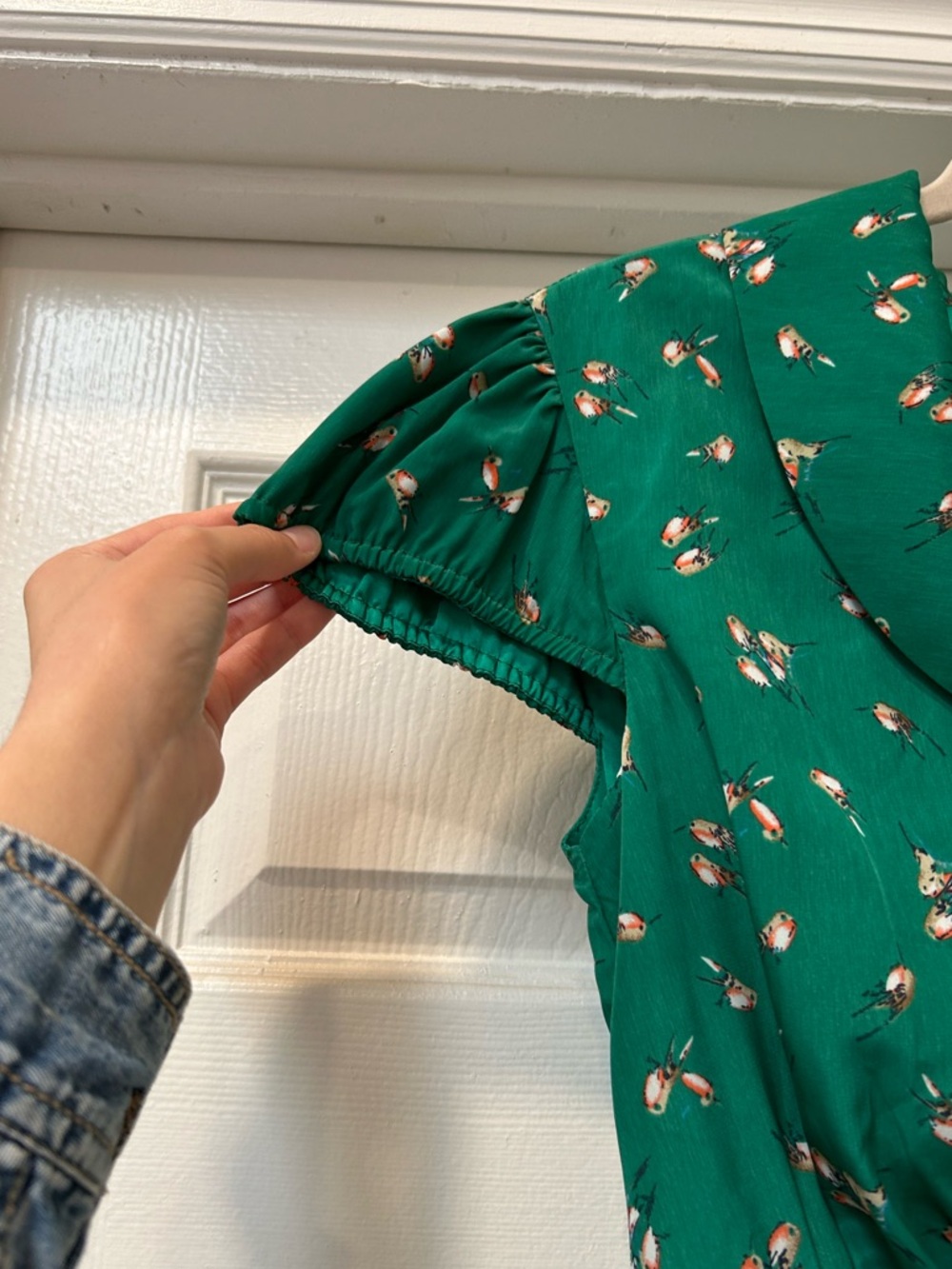 eShakti Green Floral Midi Dress - Picture 4 of 5